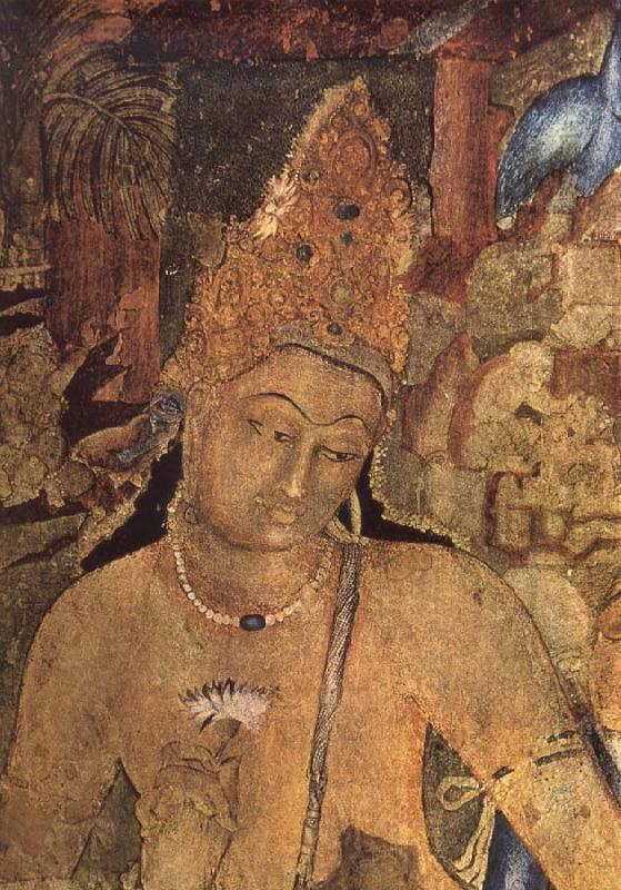 unknow artist Large bodhisattva, cave i Ajanta Norge oil painting art